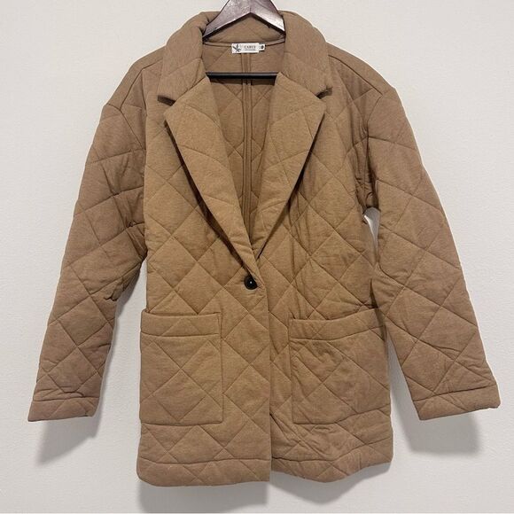 Carve Designs NWT Organic Cotton Quilted Topper Jacket Cocoa Heather (Tan) Large - Picture 5 of 12